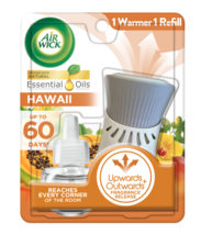 Air Wick Plug in Scented Oil Starter Kit, Warmer+1 Refill, Hawaii Papaya Hibiscu - £7.15 GBP