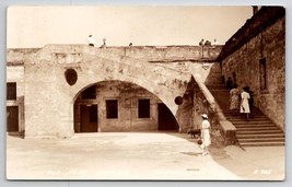 Fort Marion St Augustine FL RPPC Wwith Tourists Real Photo Postcard G22 - £11.91 GBP