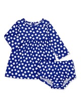 Wonder Nation Baby Girls Knit Play Dress W Diaper Cover 24 Months Blue Dots - €10,52 EUR