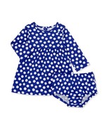 Wonder Nation Baby Girls Knit Play Dress W Diaper Cover 24 Months Blue Dots - €10,52 EUR