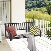 Hanging Porch Swing Bench Patio Deck Chair Swing Seat Outdoor Furniture W/ Chain - £121.00 GBP