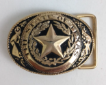 The State Of Texas Gold Tone 1.75&quot; x 2.5&quot; Belt Buckle - £6.61 GBP