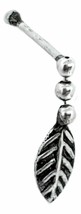 Nose Stud Angel Feather Dangle Beaded 22g (0.6mm) 925 Sterling Silver Ball Ended - £4.89 GBP