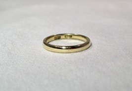 Vintage 18K Yellow Gold Signed Wedding Band Ring Size 7 K1557 - £450.28 GBP