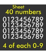 Sheet 0-9 Numbers Vinyl Sticker Decal Window Mailbox Door Set of 40  - $13.06