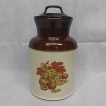 McCoy Cookie Jar Canister With Lid 254 Autumn Leaves Nuts Grapes Milk Can - £56.25 GBP