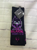 Disney Sleeping Beauty Maleficent Villain Black Hearted Knee High Socks 1 Pair - £8.21 GBP