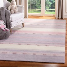 SAFAVIEH Kids Collection Area Rug - 6&#39; x 9&#39;, Light Purple &amp; Ivory, Handmade Stri - $348.99