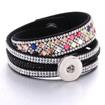Boom Life 2019 New Snap Button Jewelry Leather 18mm Snap Button Bracelet... - £9.30 GBP