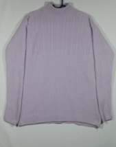 Women&#39;s Karen Scott Knit Purple Lavender Lambs Wool Angora Mock Neck Swe... - £15.68 GBP