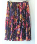 BFA Classics Lined Abstract Pattern Midi Skirt Size 16 Bohemian Colorful - £23.62 GBP