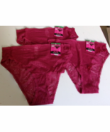 3 Maidenform luxorius lace hi leg briefs Maroon Size 7 Style DMSLHB - $344.53 MXN