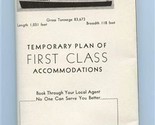 Queen Elizabeth Temporary Plan 1st Class Accommodations 1946 Cunard Whit... - $193.05
