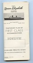 Queen Elizabeth Temporary Plan 1st Class Accommodations 1946 Cunard Whit... - $193.05