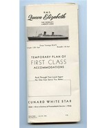 Queen Elizabeth Temporary Plan 1st Class Accommodations 1946 Cunard Whit... - £151.85 GBP