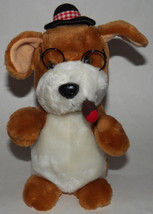 VTG Smoking Dog Plush Play-By-Play Stuffed Animal Toy Glasses Cigar Ciga... - £16.74 GBP