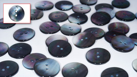 High Grade Mother of Pearl (Black Lip) Shirt Buttons (15 Pieces) ø11.0mm... - $4.69