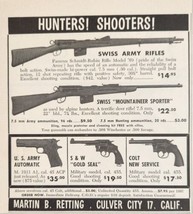 1955 Print Ad Swiss Army Rifles,1911,S&amp;W &amp; Colt Pistols Retting Culver City,CA - £11.50 GBP