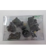 GLASS FROG FIGURINES SET OF 6 DARK GREEN 1 INCH TALL MICRO MINI DIFFEREN... - $9.99