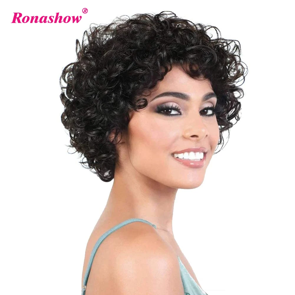 Pixie Cut Wig  Kinky Curly  Human Hair Wigs For Black Women  Brazilian Cheap  - £37.21 GBP