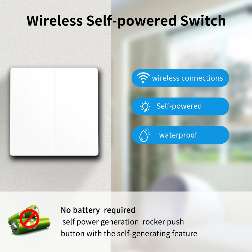 House Home GERMA Smart Wireless Switch RF43hz Self-Powered Push Aon Wall Panels  - £21.97 GBP