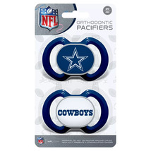 DALLAS COWBOYS  NFL FOOTBALL ORTHODONTIC BABY PACIFIERS 2-PACK BPA FREE! - $14.29