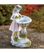 Girl at Soar Lighted Water bird Fountain Statuary Statue - £15.16 GBP