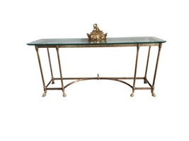 Vintage Brass Hoof Feet Console Table Jensen Style/ Labarge, Pick Up Only* - £1,084.22 GBP