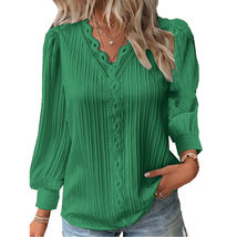 Women&#39;s Tops Green Tunic Summer Autumn Long Sleeve - £16.69 GBP