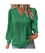 Women&#39;s Tops Green Tunic Summer Autumn Long Sleeve - £16.50 GBP