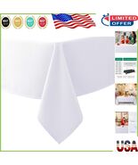 Luxurious White Polyester Tablecloth 60 X 84 - Perfect for Dining &amp; Parties - $333.08 MXN