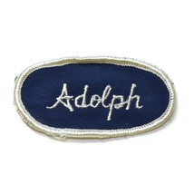 Vintage Adolph Name Oval Patch Work Uniform Tag Worker Blue 3 1/4 x1 5/8... - $3.47