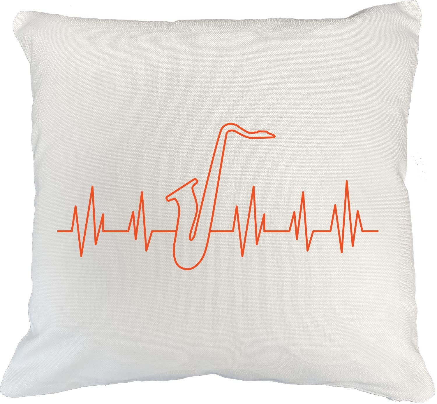 Saxophone Heart Rate Monitor White Pillow Cover For A Sax Player, Saxoph... - $24.74+