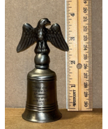 Vintage Silver Pewter Bell with Eagle 4&quot; Tall Isaiah 40:31 Scripture - $9.50