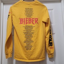 Justin Bieber Stadium Tour Yellow Cotton Long Sleeve T-Shirt Junior / Ad... - $16.95