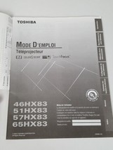 TOSHIBA 2003 TV OWNERS MANUAL 46HX83 51HX83 57HX83 65HX83 (Spanish Version) - $8.49