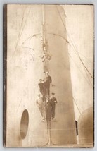 RPPC Men On Ladder At Ships Mast Hamburg 1911 Postcard M26 - £15.75 GBP