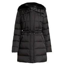 Laundry By Shelli Segal women&#39;s quilted faux fur puffer jacket coat in Black - - £91.38 GBP