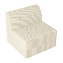 Modern Minimalist Corduroy Sectional Sofa Sleeper - White, Comfy - $214.99
