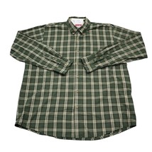 Wrangler Shirt Mens L Green Check Plaid Cowboy Western Long Sleeve Butto... - £12.77 GBP