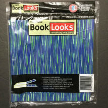 Vintage Fabric Book Cover ~ One Size Fits All, Blue Green Stretchable - $16.12