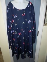 Wonder Nation Navy Blue Butterfly Dress Size XL (14-16 Plus) Girl&#39;s NEW - £12.42 GBP