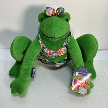 Vtg Applause Plush Flora the Frog in Bathing Suit Bikini Summer Safari Toy Green - £13.54 GBP