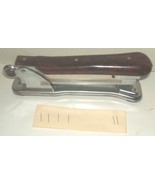 Vintage 1960s Aceliner Model 502 chrome/brown functioning stapler &amp; staples - £19.52 GBP