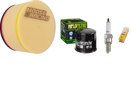 Tune Up Kit Air + Oil Filter + Spark Plug For Suzuki QuadRunner 500 LT-F... - £36.96 GBP