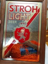 Vintage Stroh&#39;s Light Beer Mirror Sign Looks Like a Stroh Light Night - £39.33 GBP