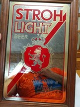 Vintage Stroh&#39;s Light Beer Mirror Sign Looks Like a Stroh Light Night - $49.99