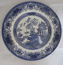 10&quot; Old Willow Blue White Dinner Plate Washington Pottery Staffordshire ... - $14.99