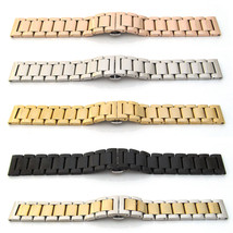 New Watch Strap Bracelet STAINLESS STEEL SOLID LINK Band Hidden Deployme... - £32.82 GBP
