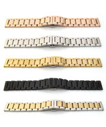 New Watch Strap Bracelet STAINLESS STEEL SOLID LINK Band Hidden Deployme... - £32.46 GBP